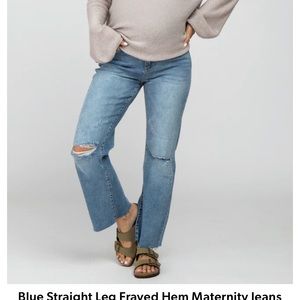 Maternity jeans, straight leg, blue denim